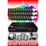 Bayicam 32 Kameralı Süper 32 Dış Kamera Set 2 TB 5 MP 2K Net Renkli Gece Görüşlü Güvenlik Kamerası Sistemi
