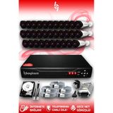 BAYICAM 32 Kameralı Uzay 32 Dış Kamera Set 2 TB HDD Full HD Gece Görüşlü Güvenlik Kamerası Sistemi