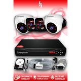 BAYICAM 4 Kameralı Panda 2 İç Kamera Set 250 GB HDD Full HD Gece Görüşlü Güvenlik Kamerası Sistemi