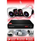 BAYICAM 4 Kameralı Panda 2 İç Kamera Set HDD'siz Full HD Gece Görüşlü Güvenlik Kamerası Sistemi