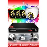 Bayicam 4 Kameralı Süper 1 İç Kamera Set 500 GB 5 MP 2K Net Renkli Gece Görüşlü Güvenlik Kamerası Sistemi
