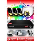 Bayicam 4 Kameralı Süper 1 İç Kamera Set HDD'siz 5 MP 2K Net Renkli Gece Görüşlü Güvenlik Kamerası Sistemi