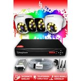 Bayicam 4 Kameralı Süper 2 İç Kamera Set HDD'siz 5 MP 2K Net Renkli Gece Görüşlü Güvenlik Kamerası Sistemi