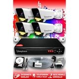 Bayicam 4 Kameralı Süper 4 Dış Kamera Set 2 TB 5 MP 2K Net Renkli Gece Görüşlü Güvenlik Kamerası Sistemi