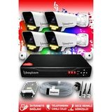 Bayicam 4 Kameralı Süper 4 Dış Kamera Set HDD'siz 5 MP 2K Net Renkli Gece Görüşlü Güvenlik Kamerası Sistemi