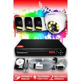 Bayicam 4 Kameralı Ultra 1 İç Kamera Set 500 GB 5 MP 2K Net Renkli Gece Görüşlü Güvenlik Kamerası Sistemi