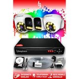 Bayicam 4 Kameralı Ultra 2 İç Kamera Set 2 TB 5 MP 2K Net Renkli Gece Görüşlü Güvenlik Kamerası Sistemi