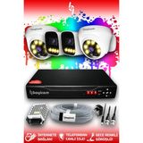 Bayicam 4 Kameralı Ultra 2 İç Kamera Set HDD'siz 5 MP 2K Net Renkli Gece Görüşlü Güvenlik Kamerası Sistemi
