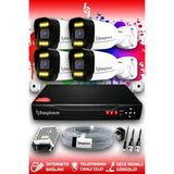 Bayicam 4 Kameralı Ultra 4 Dış Kamera Set HDD'siz 5 MP 2K Net Renkli Gece Görüşlü Güvenlik Kamerası Sistemi