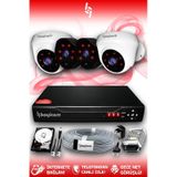 BAYICAM 4 Kameralı Uzay 1 İç Kamera Set 2 TB HDD Full HD Gece Görüşlü Güvenlik Kamerası Sistemi