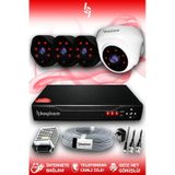 BAYICAM 4 Kameralı Uzay 1 İç Kamera Set HDD'siz Full HD Gece Görüşlü Güvenlik Kamerası Sistemi