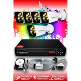 Bayicam 5 Kameralı Süper 5 Dış Kamera Set 500 GB 5 MP 2K Net Renkli Gece Görüşlü Güvenlik Kamerası Sistemi