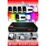 Bayicam 5 Kameralı Ultra 5 Dış Kamera Set 1 TB 5 MP 2K Net Renkli Gece Görüşlü Güvenlik Kamerası Sistemi