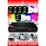 Bayicam 5 Kameralı Ultra 5 Dış Kamera Set HDD'siz 5 MP 2K Net Renkli Gece Görüşlü Güvenlik Kamerası Sistemi