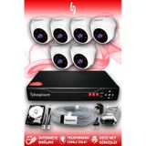 BAYICAM 6 Kameralı Dome 6 İç Kamera Set 100 GB HDD Full HD Gece Görüşlü Güvenlik Kamerası Sistemi