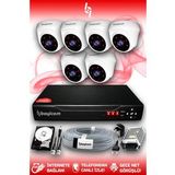 BAYICAM 6 Kameralı Dome 6 İç Kamera Set 320 GB HDD Full HD Gece Görüşlü Güvenlik Kamerası Sistemi