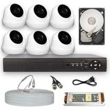 BAYICAM 6 Kameralı Dome 6 İç Kamera Set 500 GB HDD Full HD Gece Görüşlü Güvenlik Kamerası Sistemi