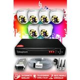 BAYICAM 6 Kameralı Dome 6 İç Kamera Set HDD'siz Full HD Renkli Gece Görüşlü Güvenlik Kamerası Sistemi