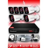 BAYICAM 6 Kameralı Kare 6 Dış Kamera Set 320 GB HDD Full HD Gece Görüşlü Güvenlik Kamerası Sistemi