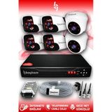 BAYICAM 6 Kameralı Panda 2 İç Kamera Set HDD'siz Full HD Gece Görüşlü Güvenlik Kamerası Sistemi