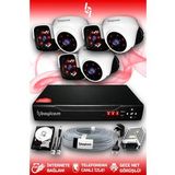 BAYICAM 6 Kameralı Panda 3 İç Kamera Set 2 TB HDD Full HD Gece Görüşlü Güvenlik Kamerası Sistemi