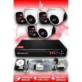 BAYICAM 6 Kameralı Panda 3 İç Kamera Set 320 GB HDD Full HD Gece Görüşlü Güvenlik Kamerası Sistemi