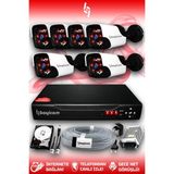 BAYICAM 6 Kameralı Panda 6 Dış Kamera Set 250 GB HDD Full HD Gece Görüşlü Güvenlik Kamerası Sistemi