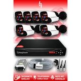 BAYICAM 6 Kameralı Panda 6 Dış Kamera Set HDD'siz Full HD Gece Görüşlü Güvenlik Kamerası Sistemi