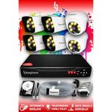Bayicam 6 Kameralı Süper 2 İç Kamera Set 1 TB 5 MP 2K Net Renkli Gece Görüşlü Güvenlik Kamerası Sistemi