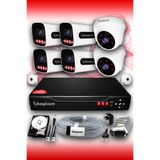Bayicam 6 Kameralı Süper 2 İç Kamera Set 320 GB 5 MP 2K Net Gece Görüşlü Güvenlik Kamerası Sistemi