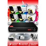 Bayicam 6 Kameralı Süper 2 İç Kamera Set HDD'siz 5 MP 2K Net Renkli Gece Görüşlü Güvenlik Kamerası Sistemi