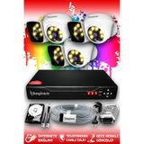 Bayicam 6 Kameralı Süper 3 İç Kamera Set 2 TB 5 MP 2K Net Renkli Gece Görüşlü Güvenlik Kamerası Sistemi