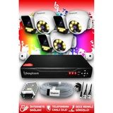 Bayicam 6 Kameralı Süper 3 İç Kamera Set HDD'siz 5 MP 2K Net Renkli Gece Görüşlü Güvenlik Kamerası Sistemi