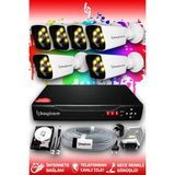 Bayicam 6 Kameralı Süper 6 Dış Kamera Set 100 GB 5 MP 2K Net Renkli Gece Görüşlü Güvenlik Kamerası Sistemi
