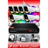 Bayicam 6 Kameralı Süper 6 Dış Kamera Set 2 TB 5 MP 2K Net Renkli Gece Görüşlü Güvenlik Kamerası Sistemi