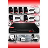 Bayicam 6 Kameralı Süper 6 Dış Kamera Set 500 GB 5 MP 2K Net Gece Görüşlü Güvenlik Kamerası Sistemi