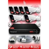 Bayicam 6 Kameralı Süper 6 Dış Kamera Set HDD'siz 5 MP 2K Net Gece Görüşlü Güvenlik Kamerası Sistemi