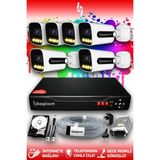 Bayicam 6 Kameralı Ultra 6 Dış Kamera Set 250 GB 5 MP 2K Net Renkli Gece Görüşlü Güvenlik Kamerası Sistemi