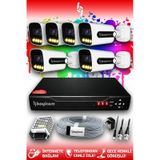 Bayicam 6 Kameralı Ultra 6 Dış Kamera Set HDD'siz 5 MP 2K Net Renkli Gece Görüşlü Güvenlik Kamerası Sistemi