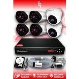 BAYICAM 6 Kameralı Uzay 2 İç Kamera Set 2 TB HDD Full HD Gece Görüşlü Güvenlik Kamerası Sistemi