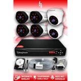 BAYICAM 6 Kameralı Uzay 2 İç Kamera Set 320 GB HDD Full HD Gece Görüşlü Güvenlik Kamerası Sistemi