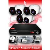 BAYICAM 6 Kameralı Uzay 3 İç Kamera Set 1 TB HDD Full HD Gece Görüşlü Güvenlik Kamerası Sistemi