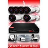 BAYICAM 6 Kameralı Uzay 6 Dış Kamera Set 320 GB HDD Full HD Gece Görüşlü Güvenlik Kamerası Sistemi