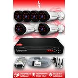 BAYICAM 6 Kameralı Uzay 6 Dış Kamera Set HDD'siz Full HD Gece Görüşlü Güvenlik Kamerası Sistemi