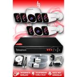 BAYICAM 8 Kameralı Kare 2 İç Kamera Set 320 GB HDD Full HD Gece Görüşlü Güvenlik Kamerası Sistemi