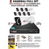 BAYICAM 8 Kameralı Kare 8 Dış Kamera Set 100 GB HDD Full HD Gece Görüşlü Güvenlik Kamerası Sistemi