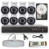 BAYICAM 8 Kameralı Kare 8 Dış Kamera Set 500 GB HDD Full HD Gece Görüşlü Güvenlik Kamerası Sistemi
