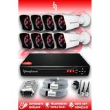 BAYICAM 8 Kameralı Kare 8 Dış Kamera Set HDD'siz Full HD Gece Görüşlü Güvenlik Kamerası Sistemi