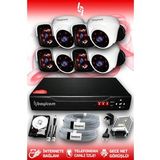 BAYICAM 8 Kameralı Panda 4 İç Kamera Set 1 TB HDD Full HD Gece Görüşlü Güvenlik Kamerası Sistemi