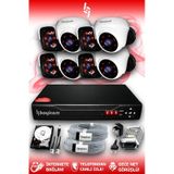 BAYICAM 8 Kameralı Panda 4 İç Kamera Set 500 GB HDD Full HD Gece Görüşlü Güvenlik Kamerası Sistemi